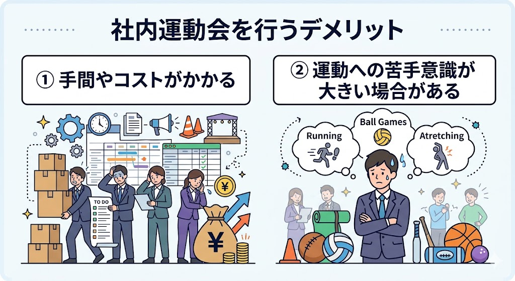 社内運動会を行うデメリット