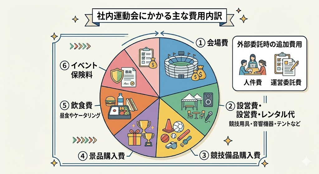 社内運動会にかかる費用内訳