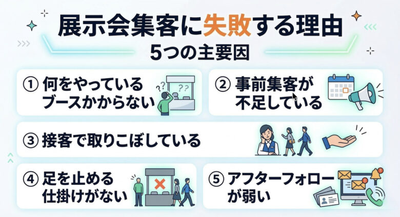 なぜ展示会のブース集客に失敗するのか？4つの理由