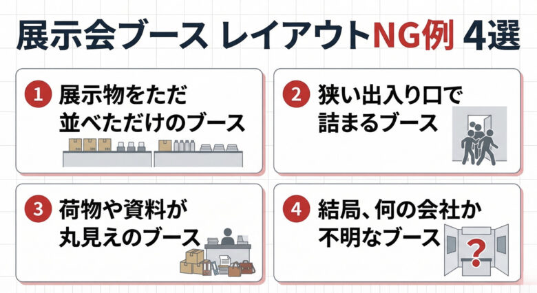 展示会ブースでやってはいけないレイアウトとは？4つのNG例