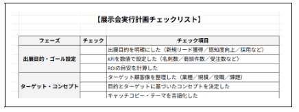 展示会実行計画チェックリスト