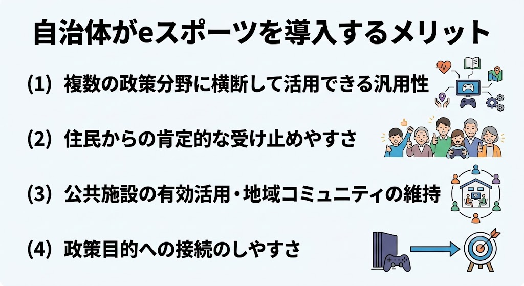 自治体がeスポーツを導入するメリット