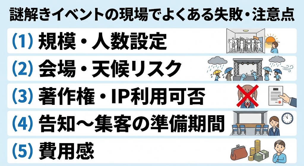 謎解きイベントの現場でよくある失敗・注意点