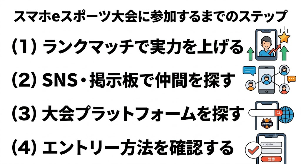 スマホeスポーツ大会に参加するまでのステップ