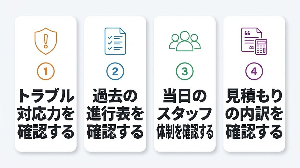 福井でイベント会社への発注時に確認しておきたいポイント